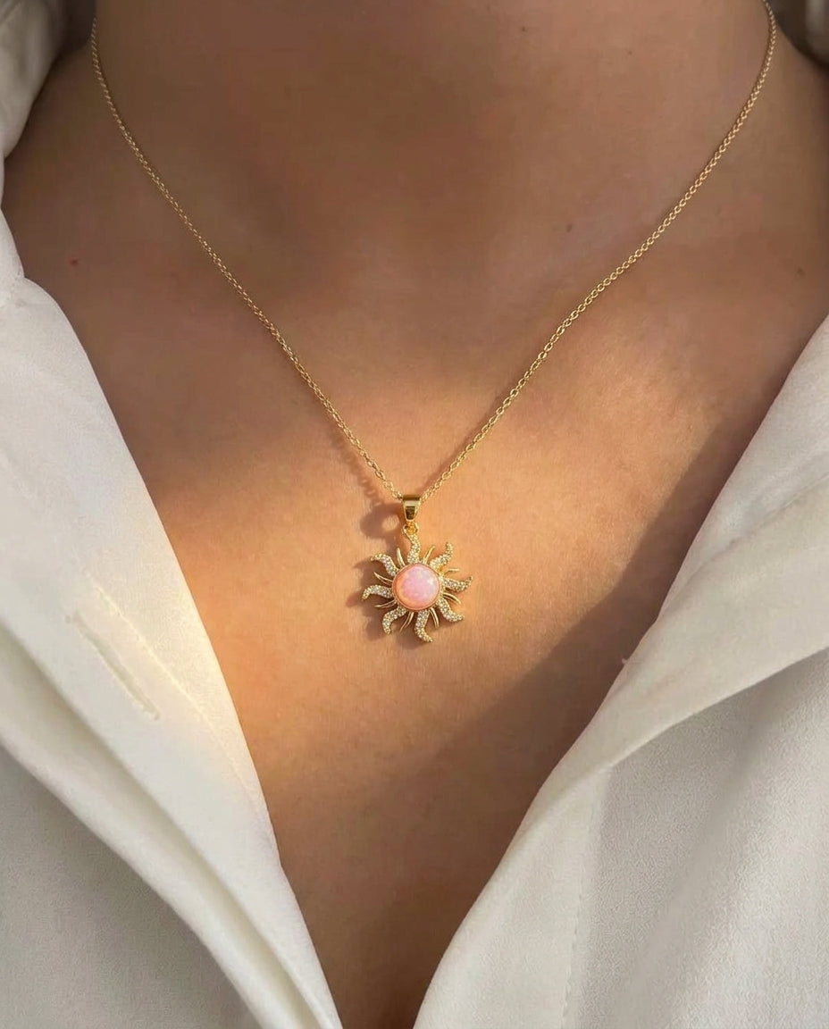 Golden Antitarnish Sunstone Necklace