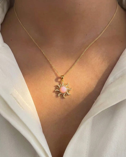 Golden Antitarnish Sunstone Necklace