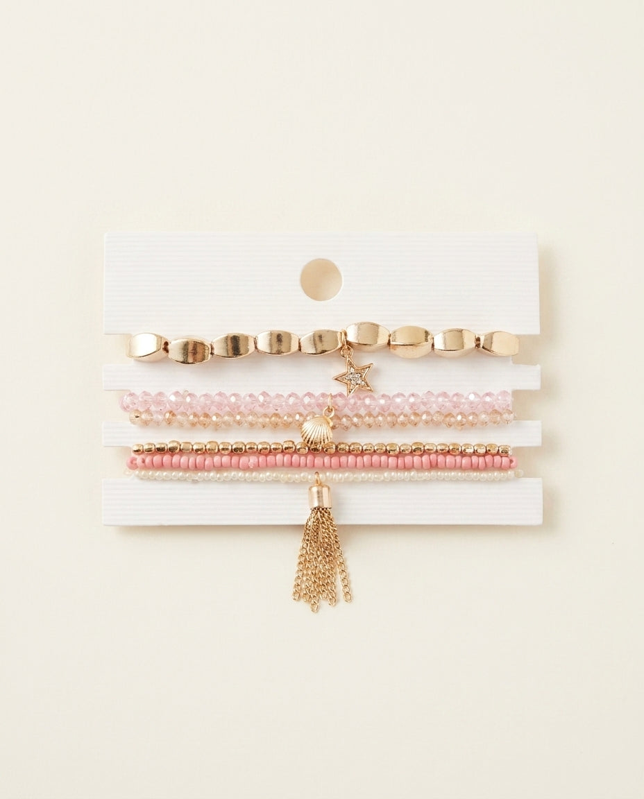 Pastel Tassel Bracelet Set