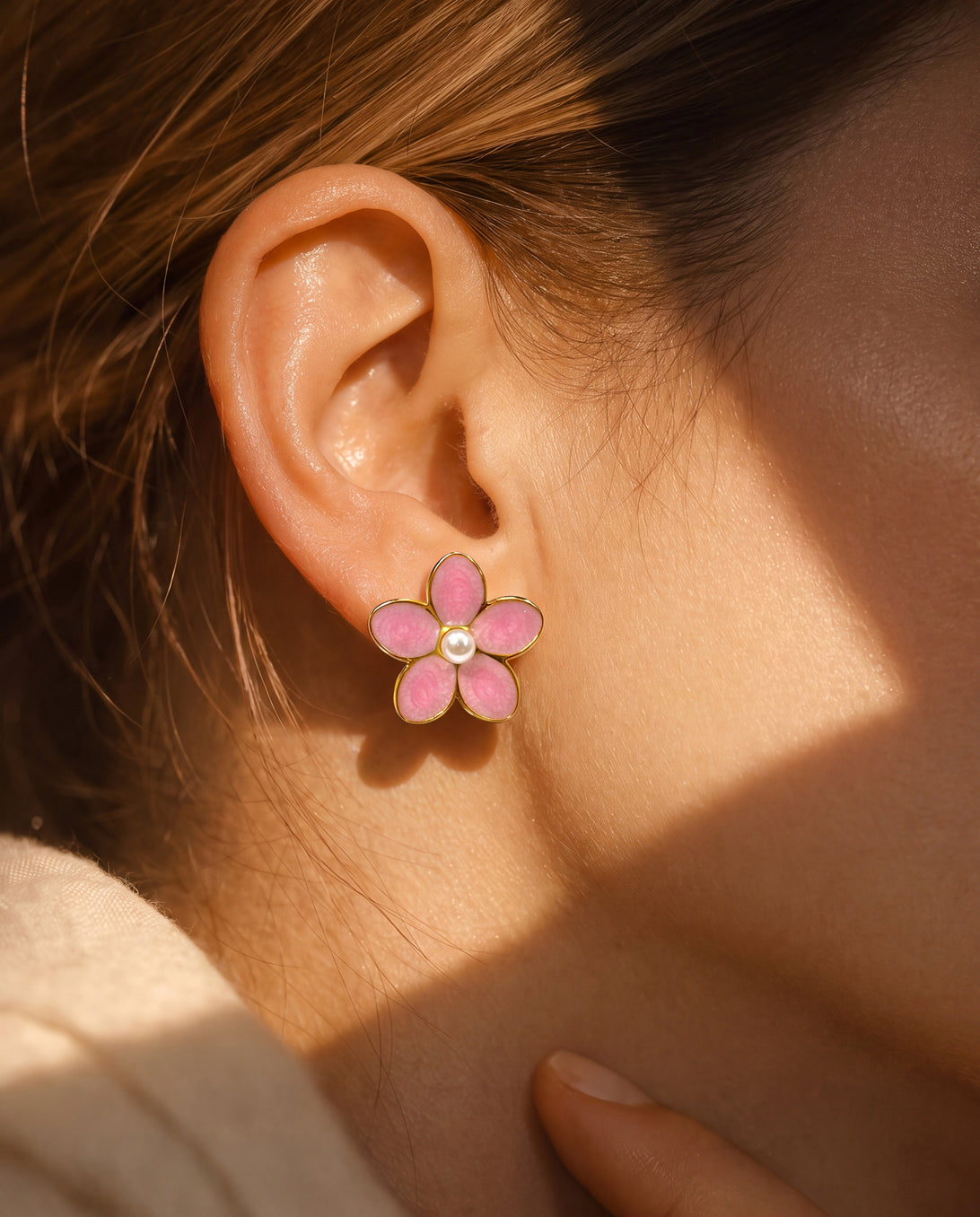 The Petal Stud Anti Tarnish Earrings - Gold