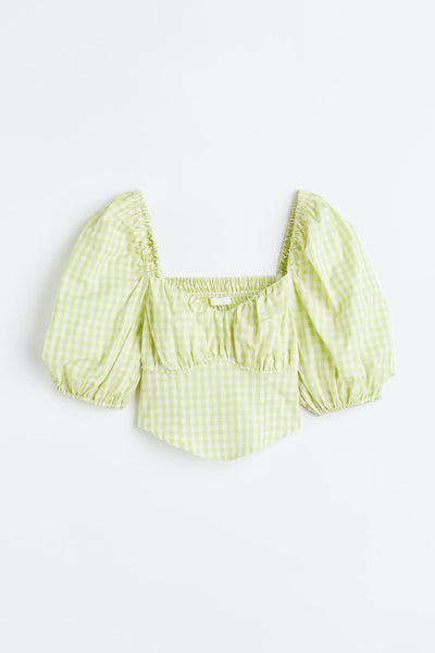 CHECKERED BLOUSE TOP
