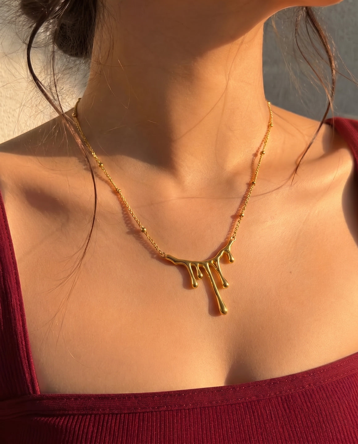 The Drip Pendant Necklace - Gold