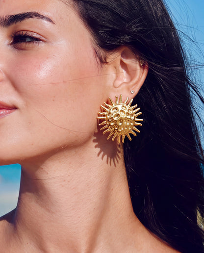 The Cosmic Sun Anti Tarnish Earrings - Gold