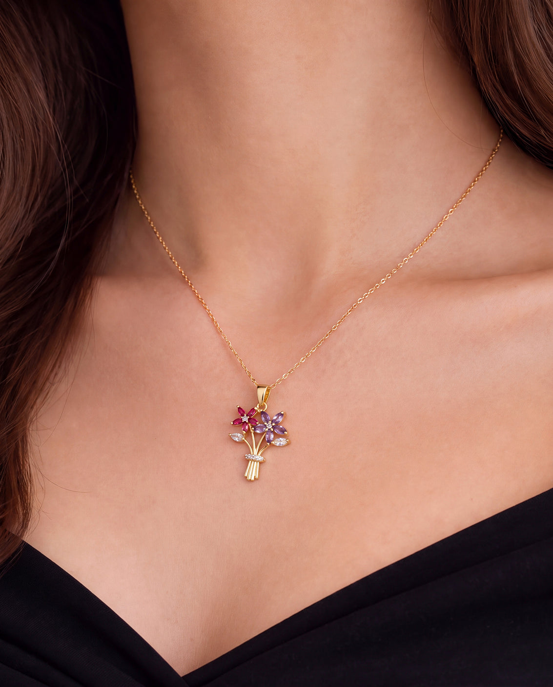 The Bloom Bouquet Anti Tarnish Necklace - Gold