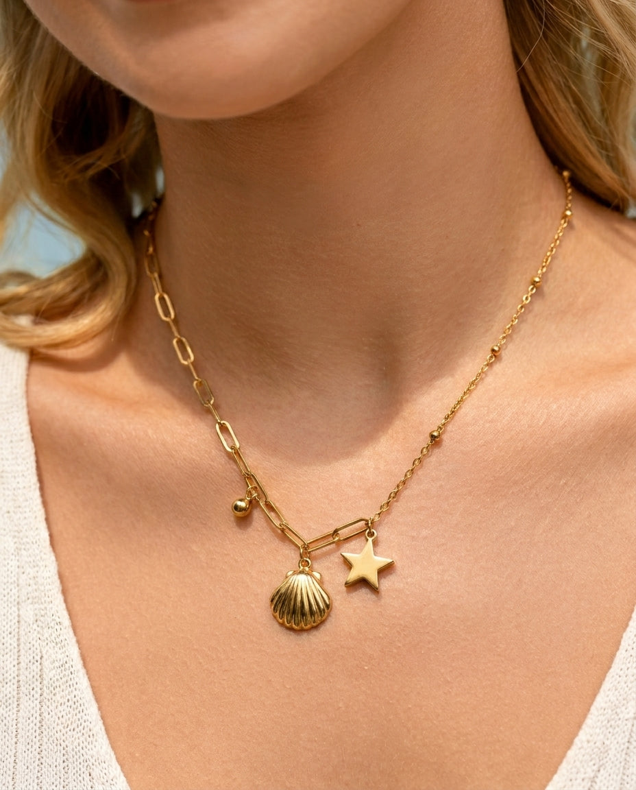 The Shore Charm Necklace - Gold