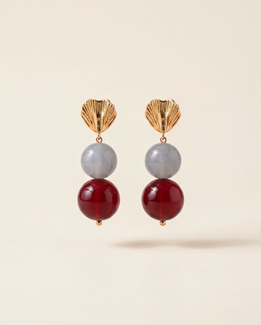 Berry Shell Drop Earrings