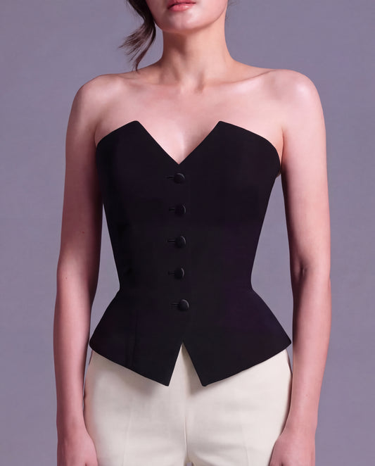Tailored Corset Style Off Shoulder Top