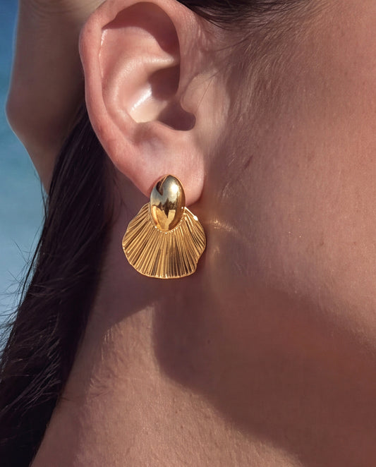 The Shore Drop Anti Tarnish Earrings - Gold
