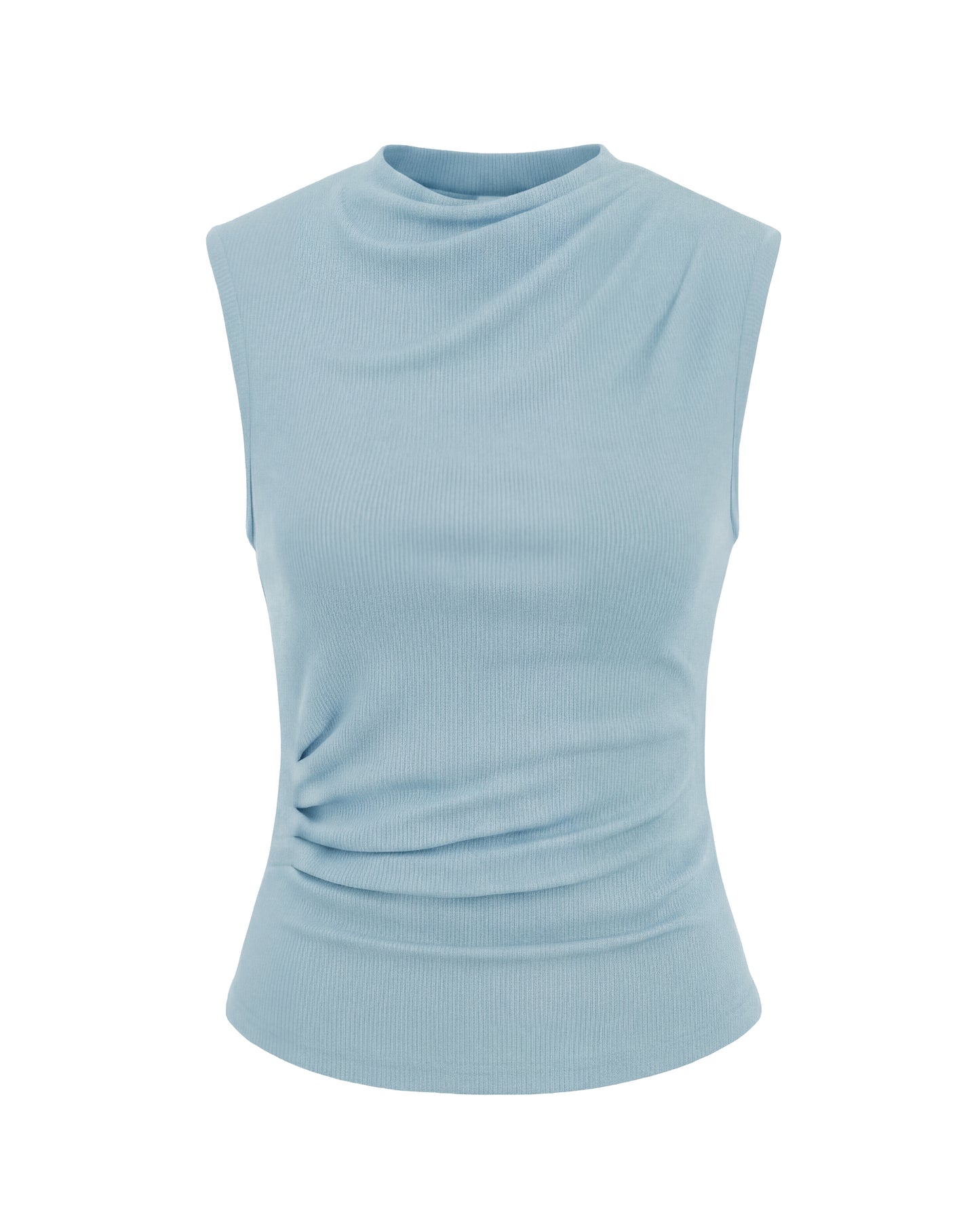 Powder Blue Cowl Neck Top