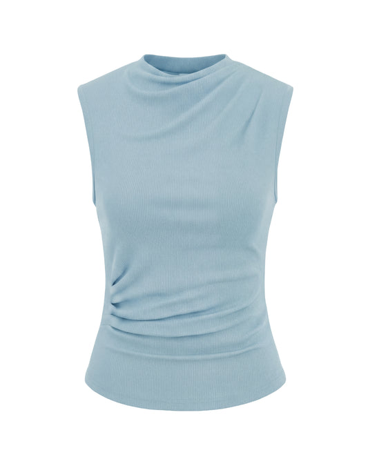 Powder Blue Cowl Neck Top
