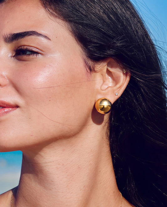 The Dome Stud Anti Tarnish Earrings - Gold