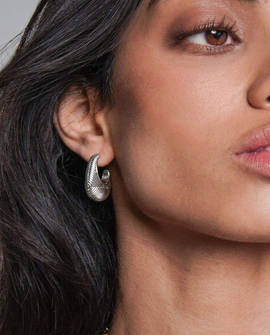 Ripple Hoops - Silver