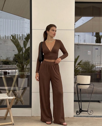 Ribbed Ruched Co Ord Set
