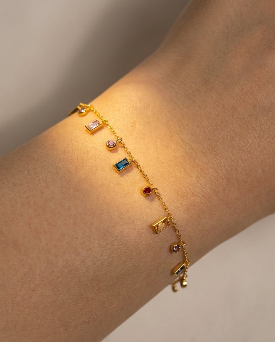 The Jewel Drop Anti Tarnish Bracelet - Gold