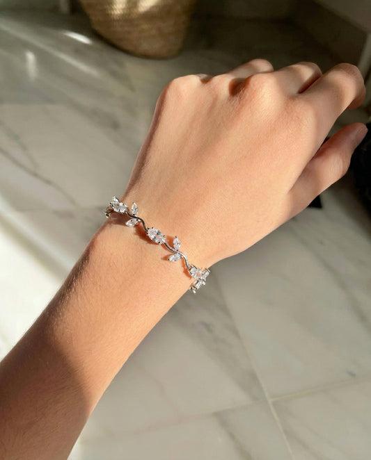 The Crystal Vine Anti Tarnish Bracelet - Silver