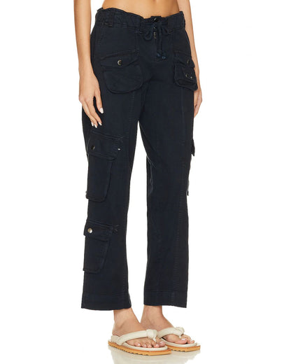 flap-pocket-cargo-dark-blue,FLAP-POCKET CARGO,Color: Dark Blue
Fabric: Cotton
Fit: Relaxed Fit 
Type: Wide Leg
Length: Ankle Length(36 in)
Waist: Low Rise
Closure: Button & Zipper
No. of Pockets: 9
Print: Solid,bottomwear,cargos,casual,streetwear,woven,cotton,dark blue,flap pocket, multi pocket,relaxed fit,wide leg,ankle length,low rise