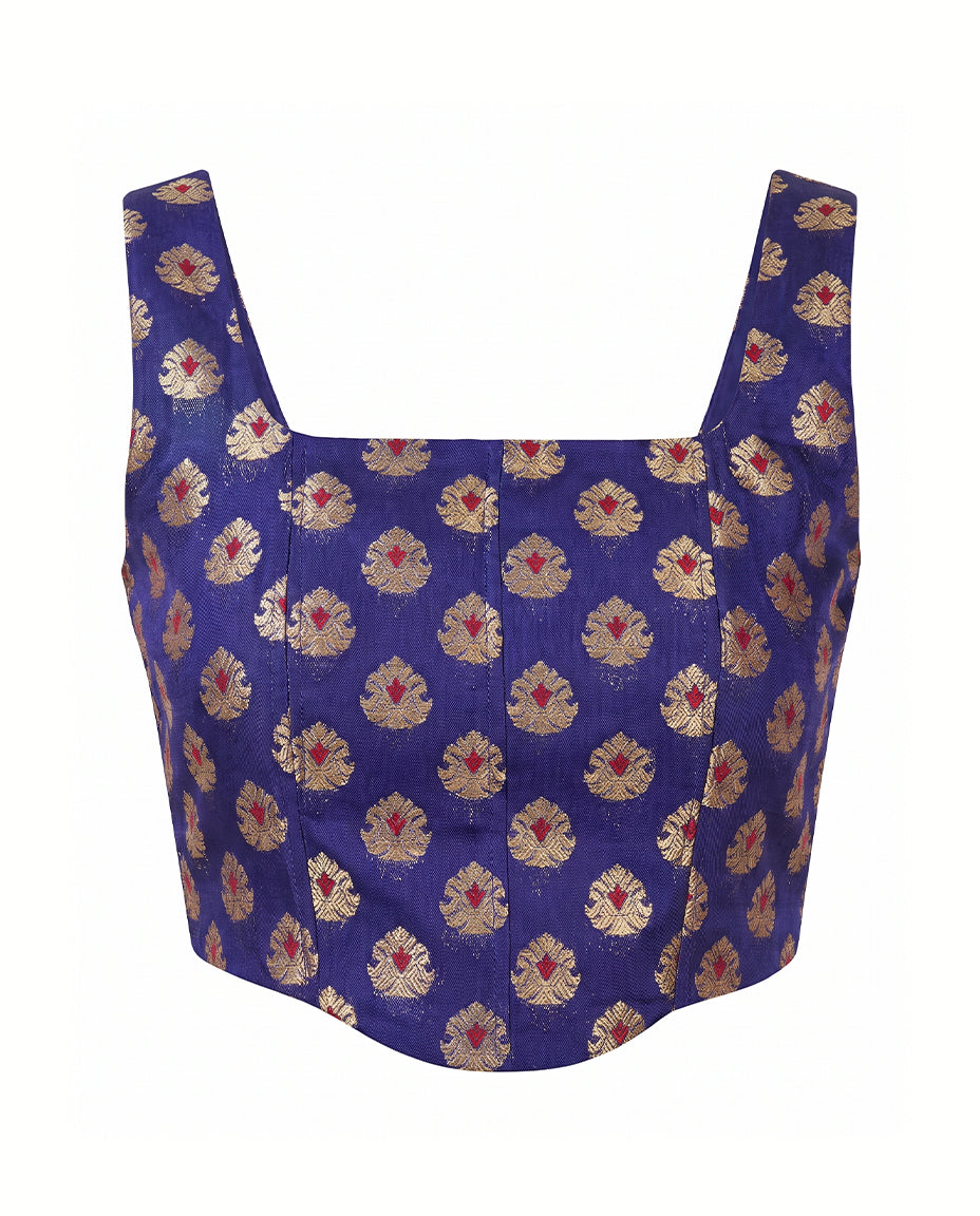 Kashni Purple Brocade Corset Top