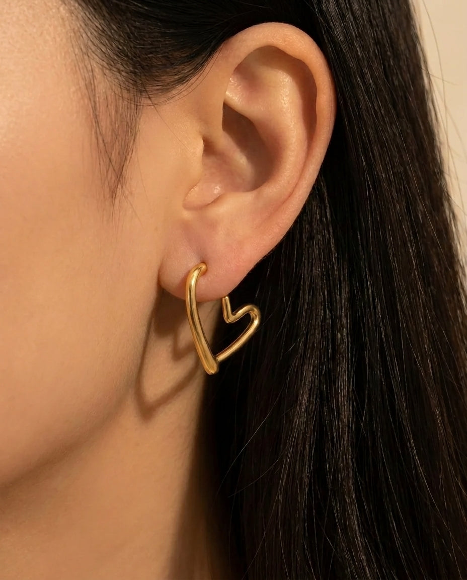 The Love Note Anti Tarnish Hoops - Gold