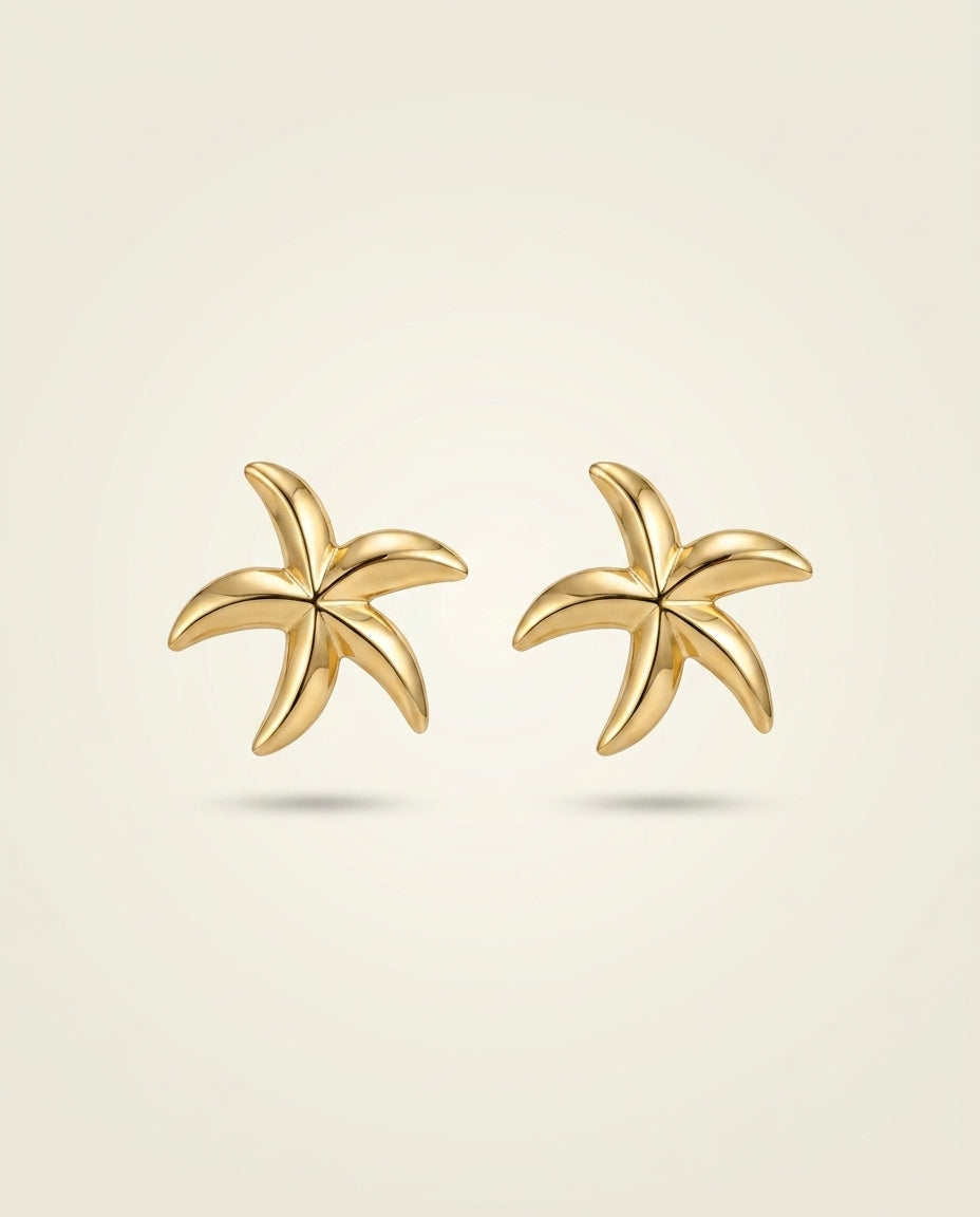 Golden Antitarnish Starfish Studs