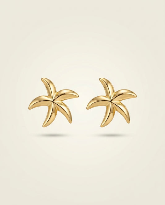Golden Antitarnish Starfish Studs