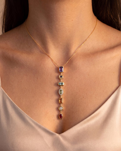 The Rainbow Stack Anti Tarnish Necklace - Gold
