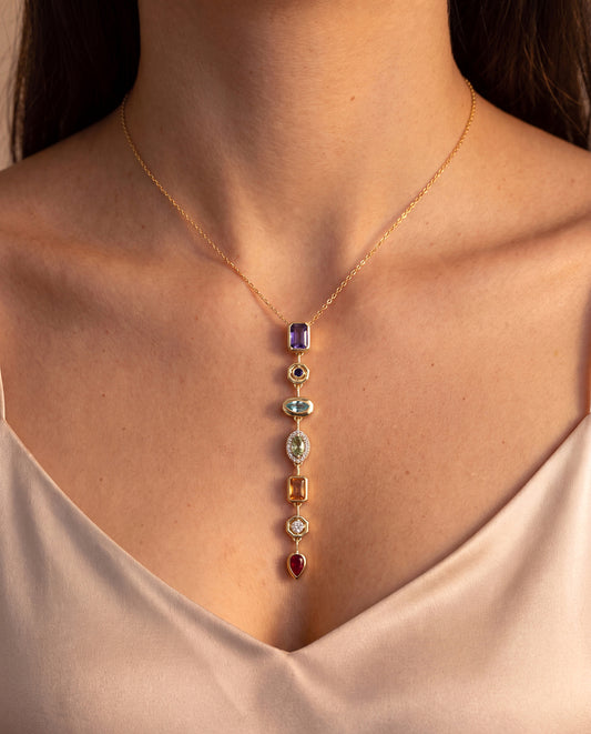 The Rainbow Stack Anti Tarnish Necklace - Gold