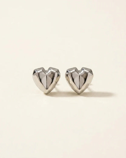 Faceted Heart Earrings