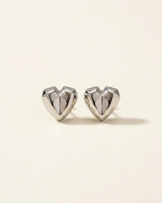 Faceted Heart Earrings