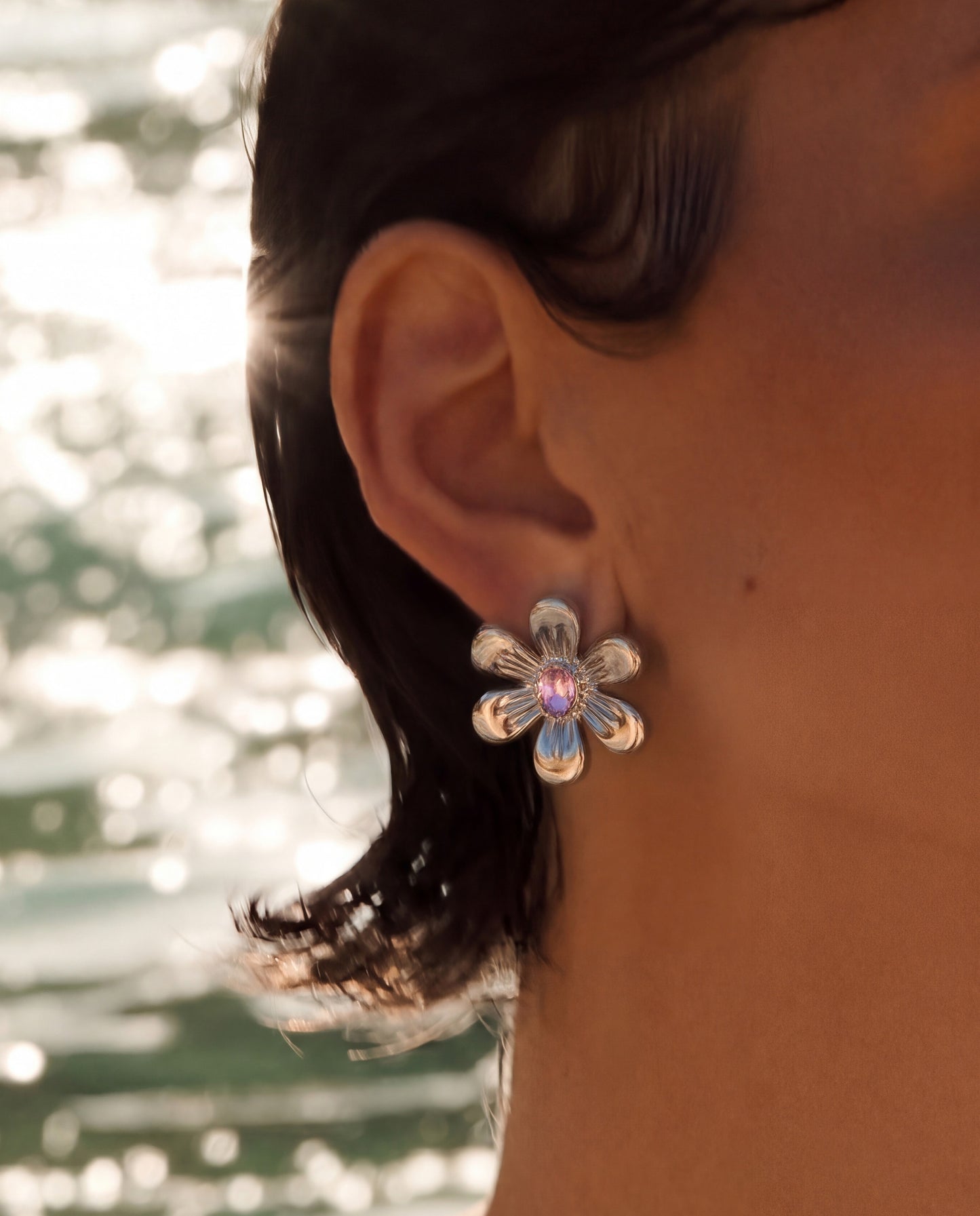 The Bloom Stud Anti Tarnish Earrings - Silver