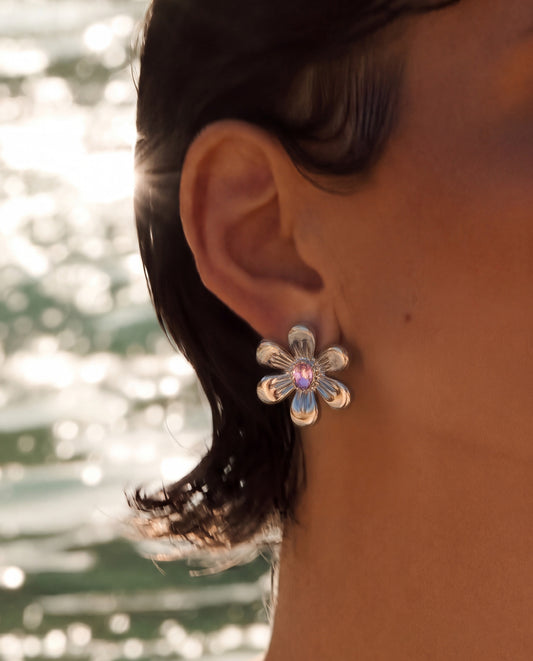 The Bloom Stud Anti Tarnish Earrings - Silver