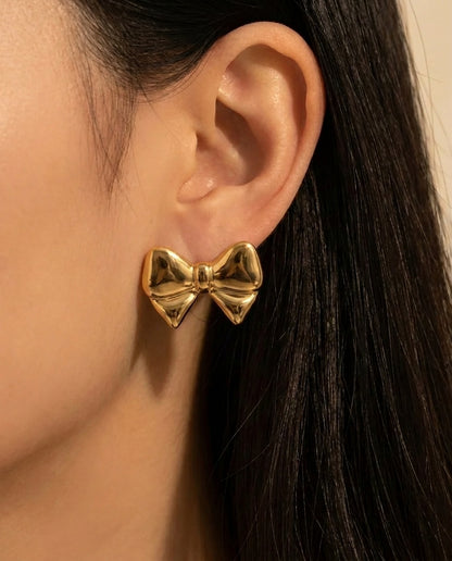 The Ribbon Anti Tarnish Studs - Gold