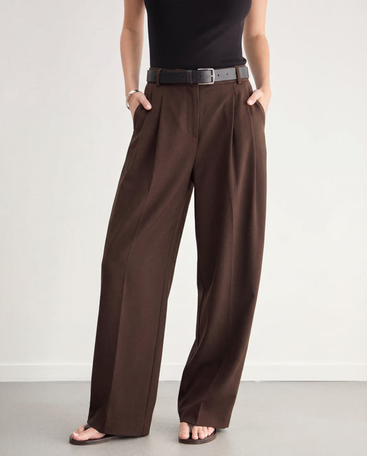 Brown Pleated Trouser