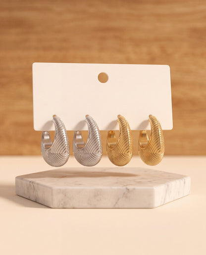 The Woven Hoop Earrings - Gold & Silver