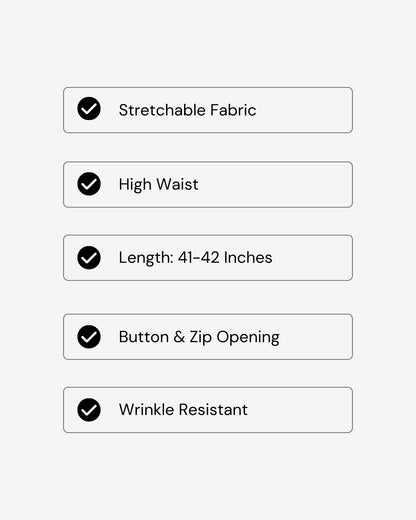 [Set Of 2] High Waisted Pants - Beige & Black