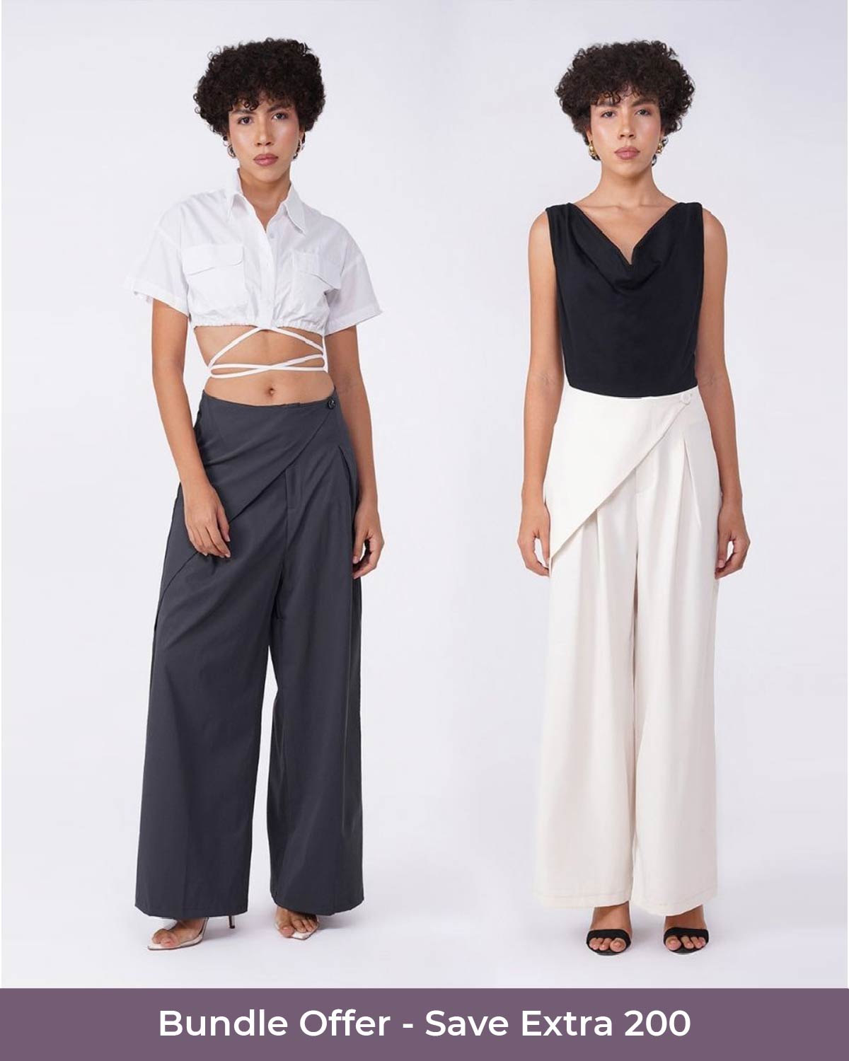 Color: IvoryFabric: Cotton Twill Fit: Relaxed Fit Length: 41 inchesWaist: High RiseClosure: Zip & ButtonPrint: Solid Color: GreyFabric: Cotton TwillFit: Relaxed Fit Length: 42 inchesWaist: High RiseClosure: Zip & ButtonPrint: Solid,24120005BU