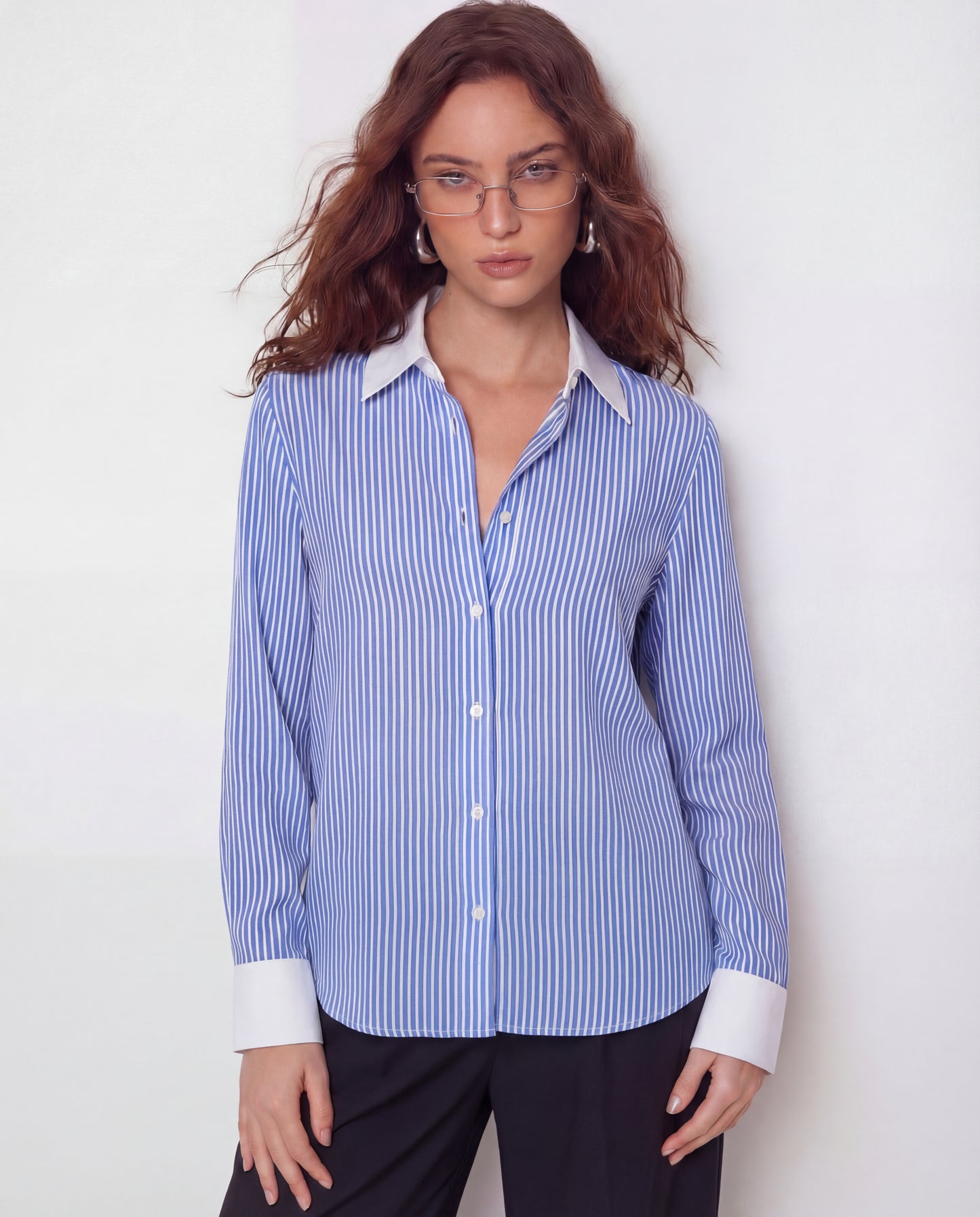 Color Block Pinstripes Shirt