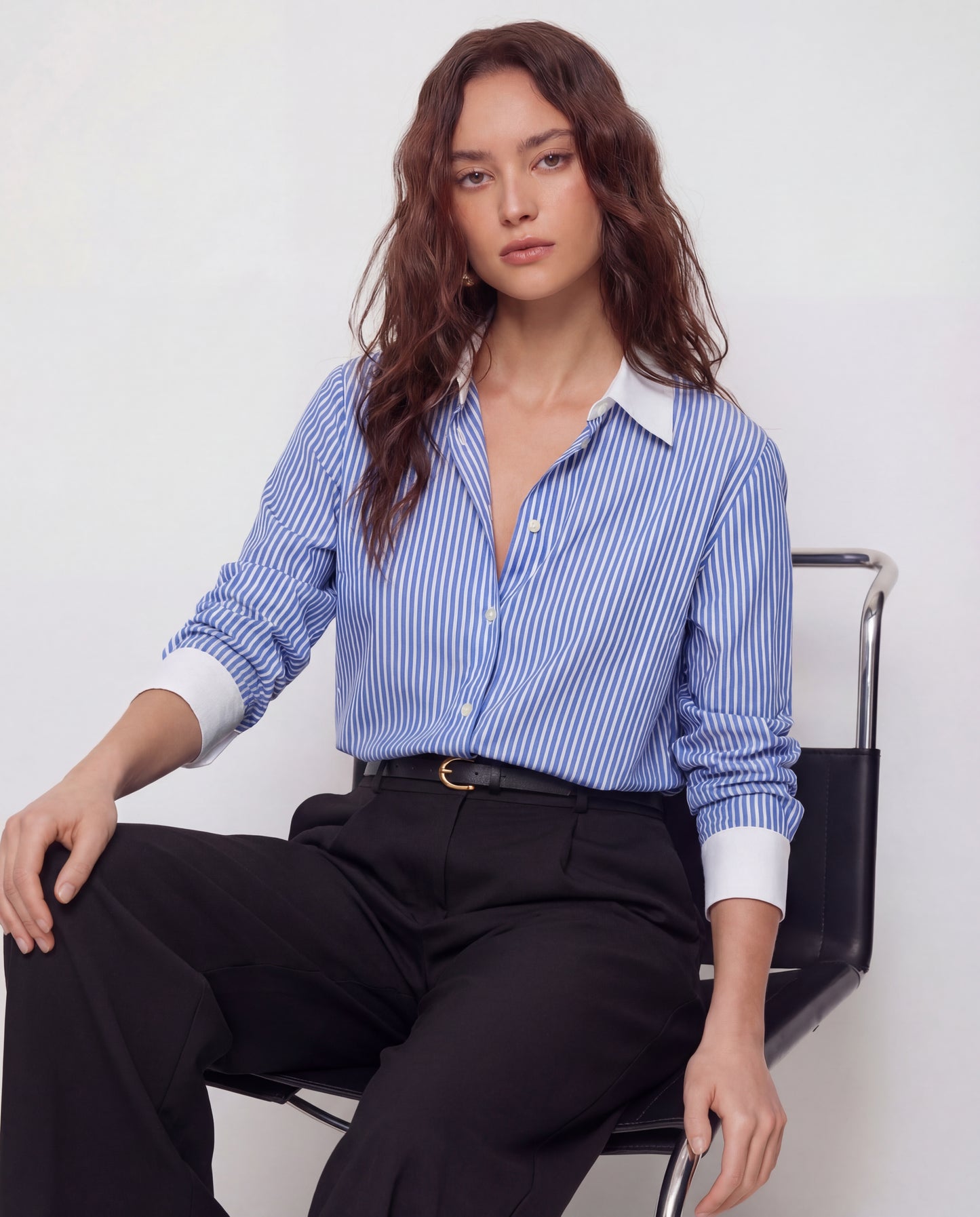 Color Block Pinstripes Shirt