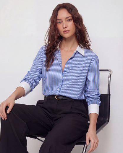 Color Block Pinstripes Shirt