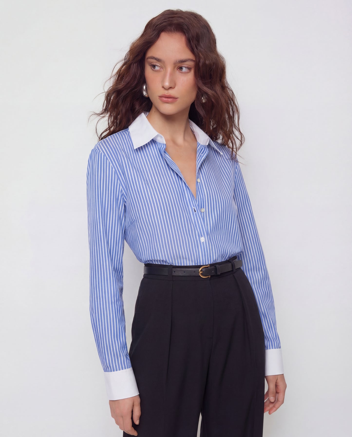 Color Block Pinstripes Shirt