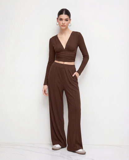 Ribbed Ruched Co Ord Set