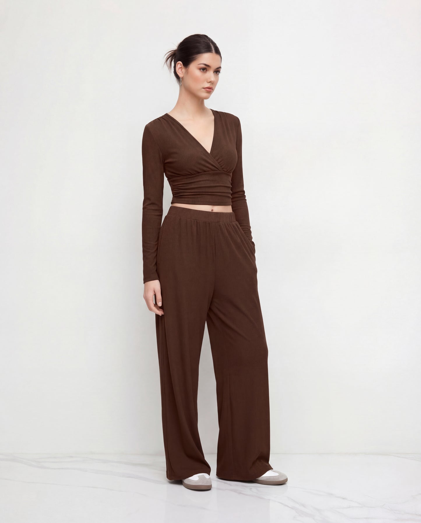 Ribbed Ruched Co Ord Set
