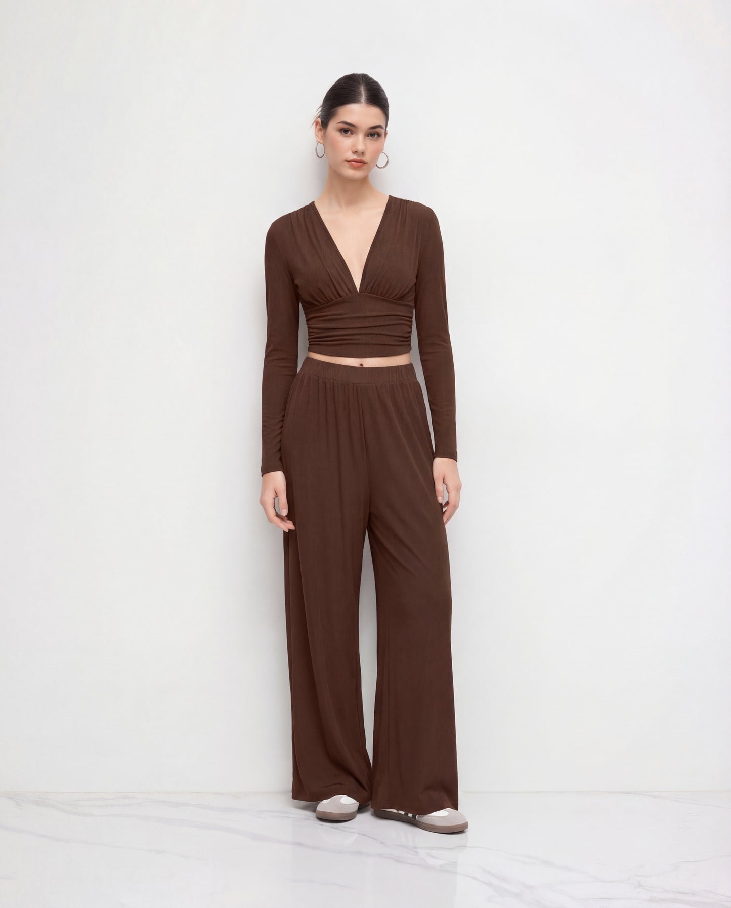 Ribbed Ruched Co Ord Set