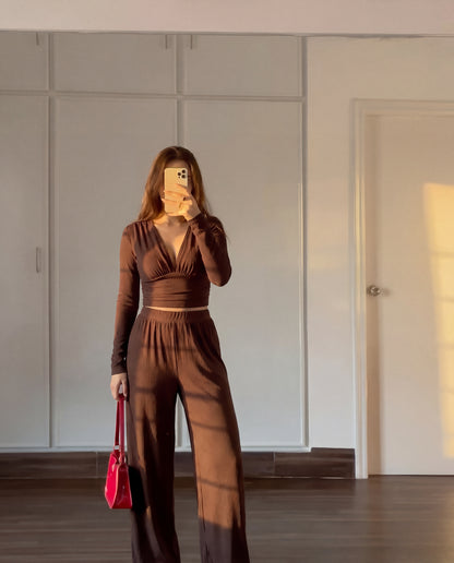 Ribbed Ruched Co Ord Set