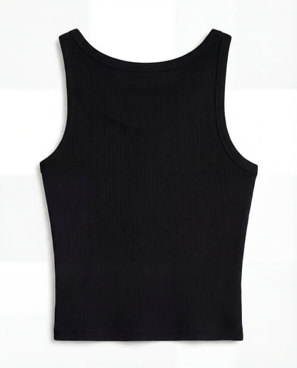 Chili Pepper Beaded Rib Tank - Black