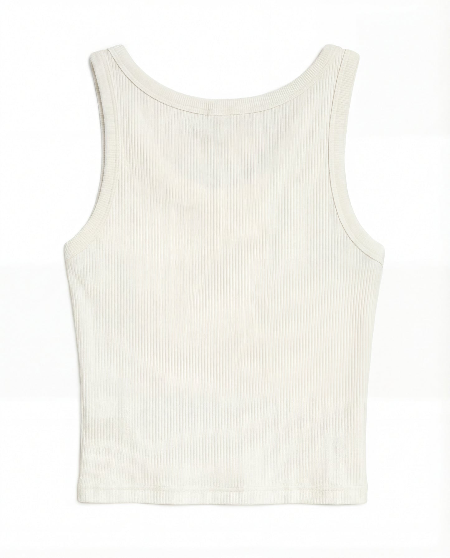 Cherry Core Beaded Rib Tank - White