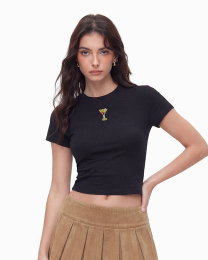 Espresso Martini Baby Tee - Black