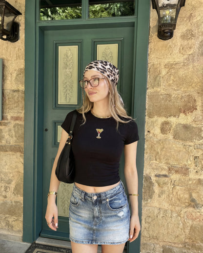 Espresso Martini Baby Tee - Black