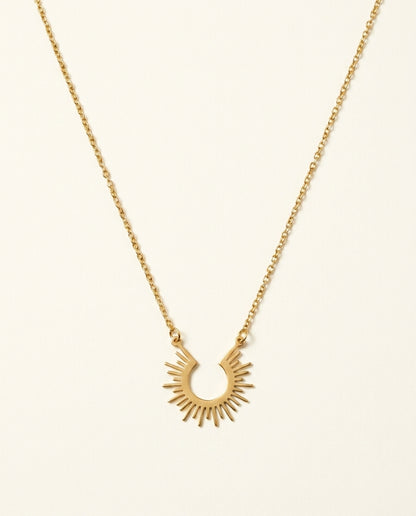 Golden Antitarnish Sunrise Arc Necklace