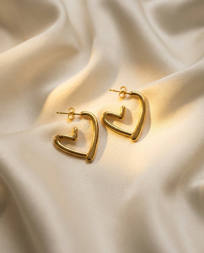 The Love Note Anti Tarnish Hoops - Gold