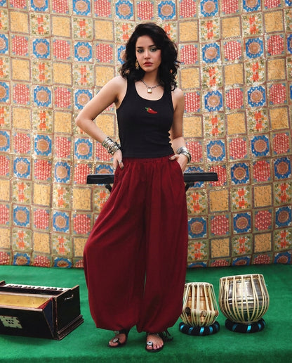 The Mirchi Beaded Tank Top - Black